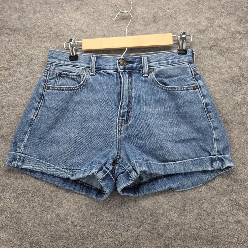 American Eagle Shorts Womens 4 Blue Mom Shorts Denim Rolled Cuff High Rise